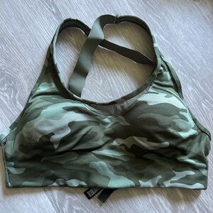 PINK Victoria's Secret Green Camouflage Sports Bra
